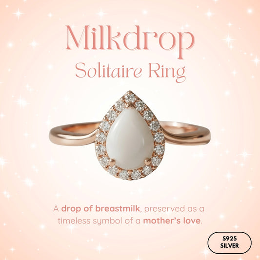 Milk Drop Solitaire Breastmilk Ring