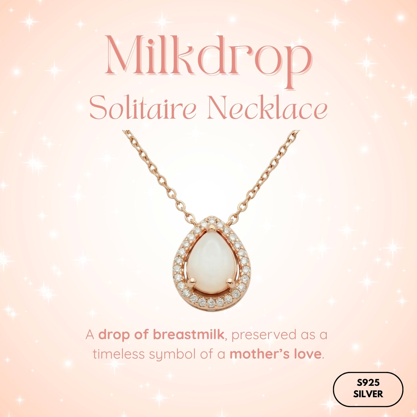 Milk Drop Solitaire Breastmilk Necklace