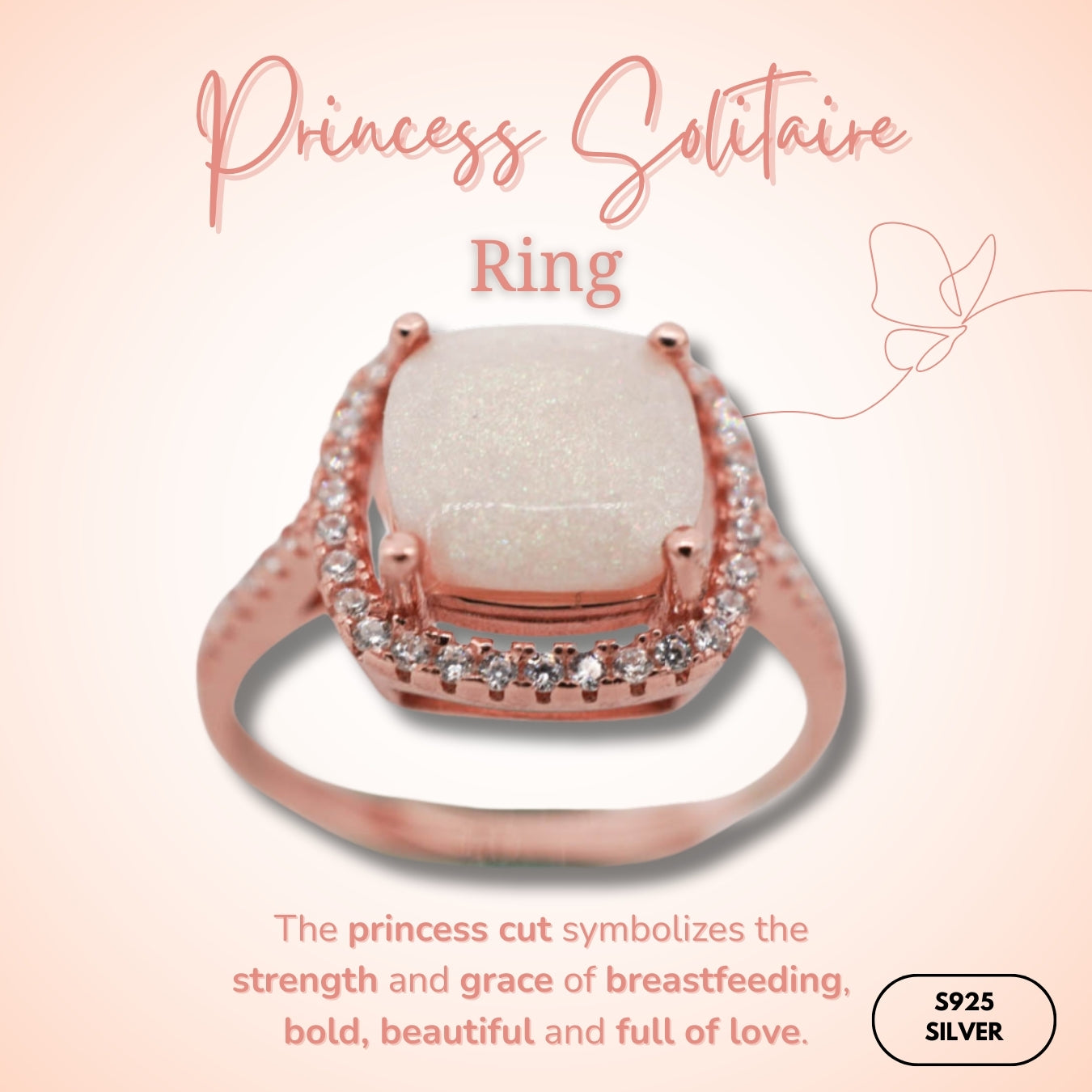 Princess Breastmilk Solitaire Ring