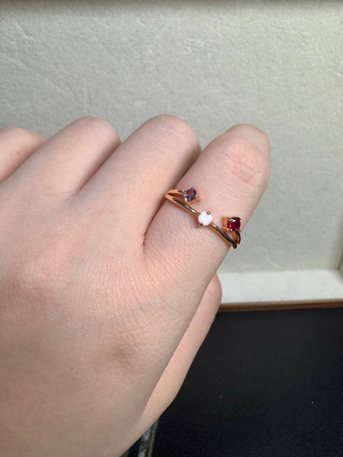 Isabelle Double Birthstone Breastmilk Ring