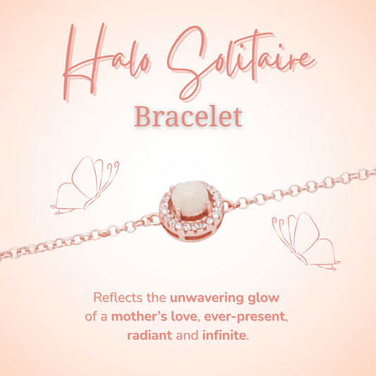 Halo Solitaire Breastmilk Bracelet