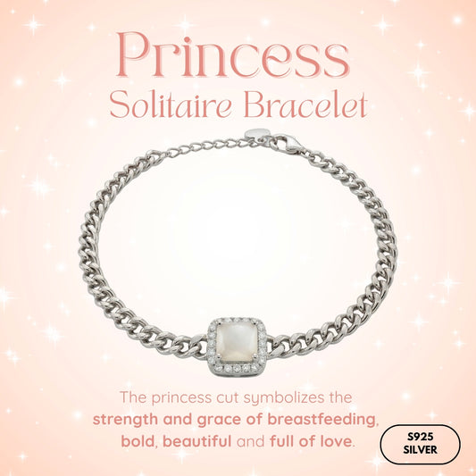 Princess Solitaire Breastmilk Bracelet