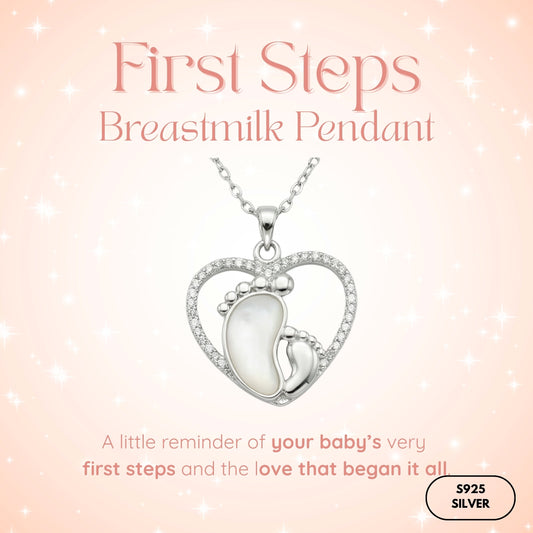 First Steps Heart Breastmilk Pendant