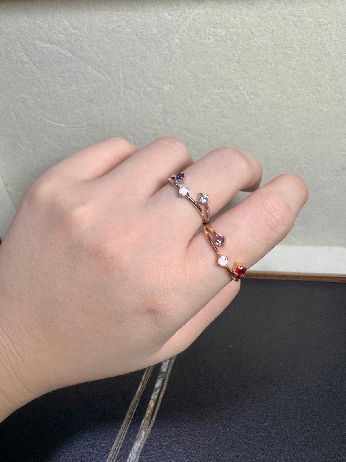 Isabelle Double Birthstone Breastmilk Ring