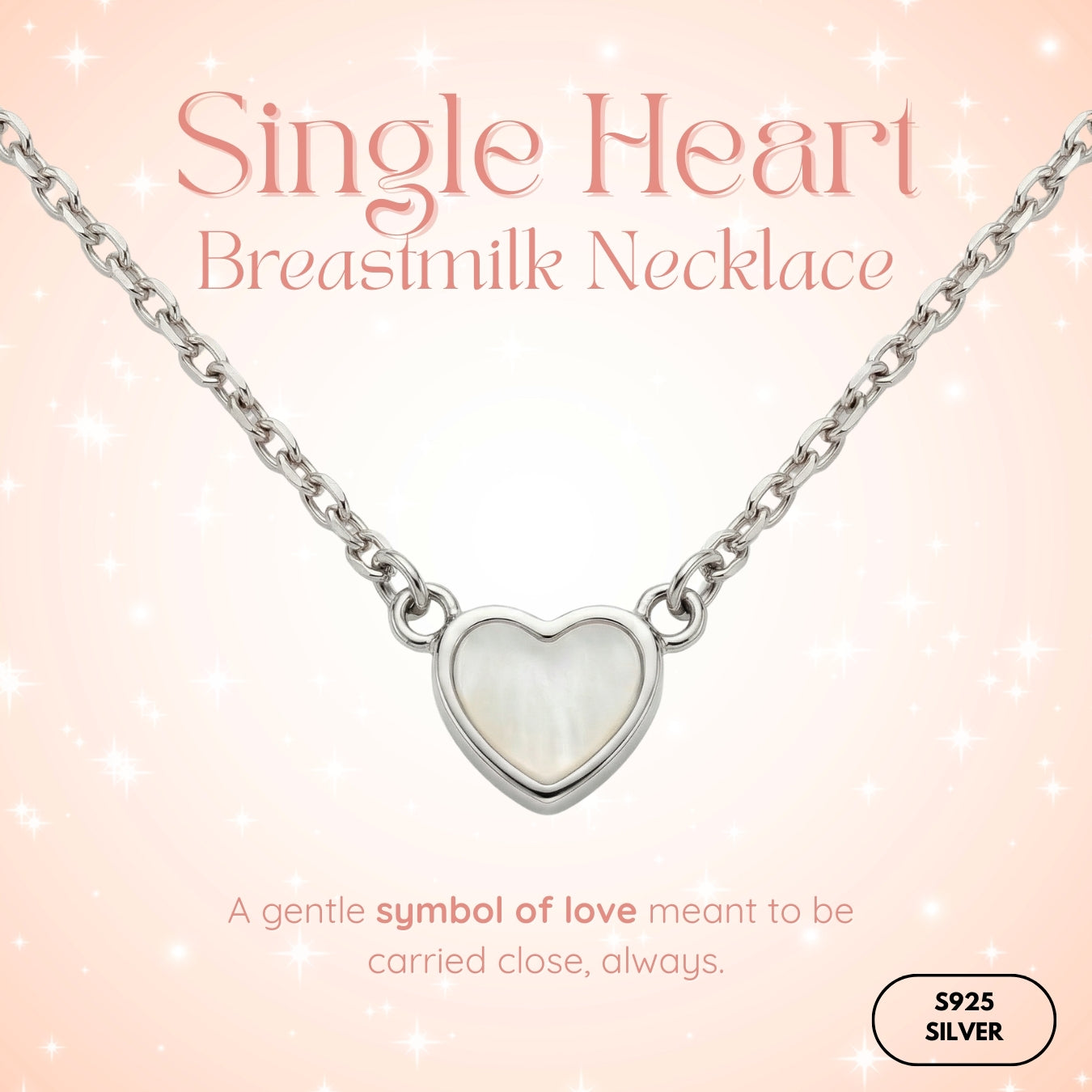 Single Heart Breastmilk Necklace