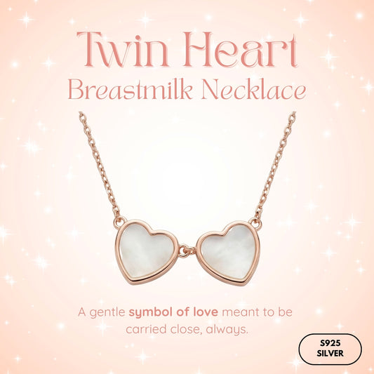 Twin Heart Breastmilk Necklace