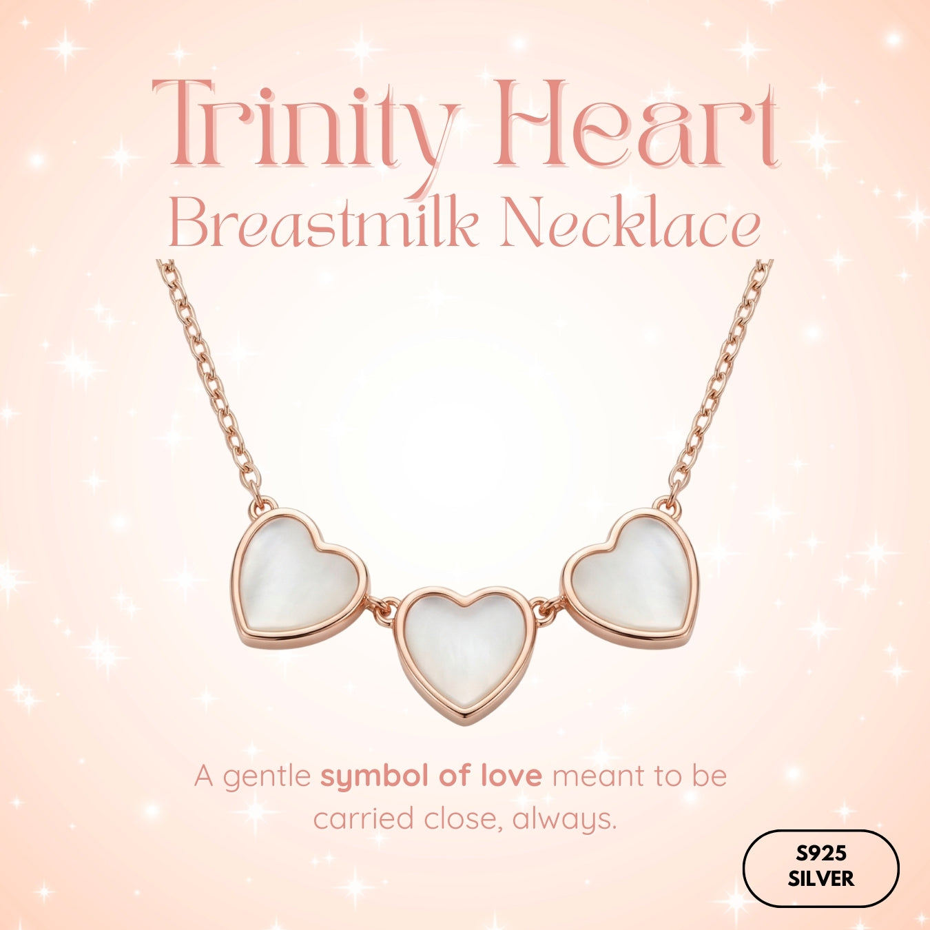 Trinity Heart Breastmilk Necklace