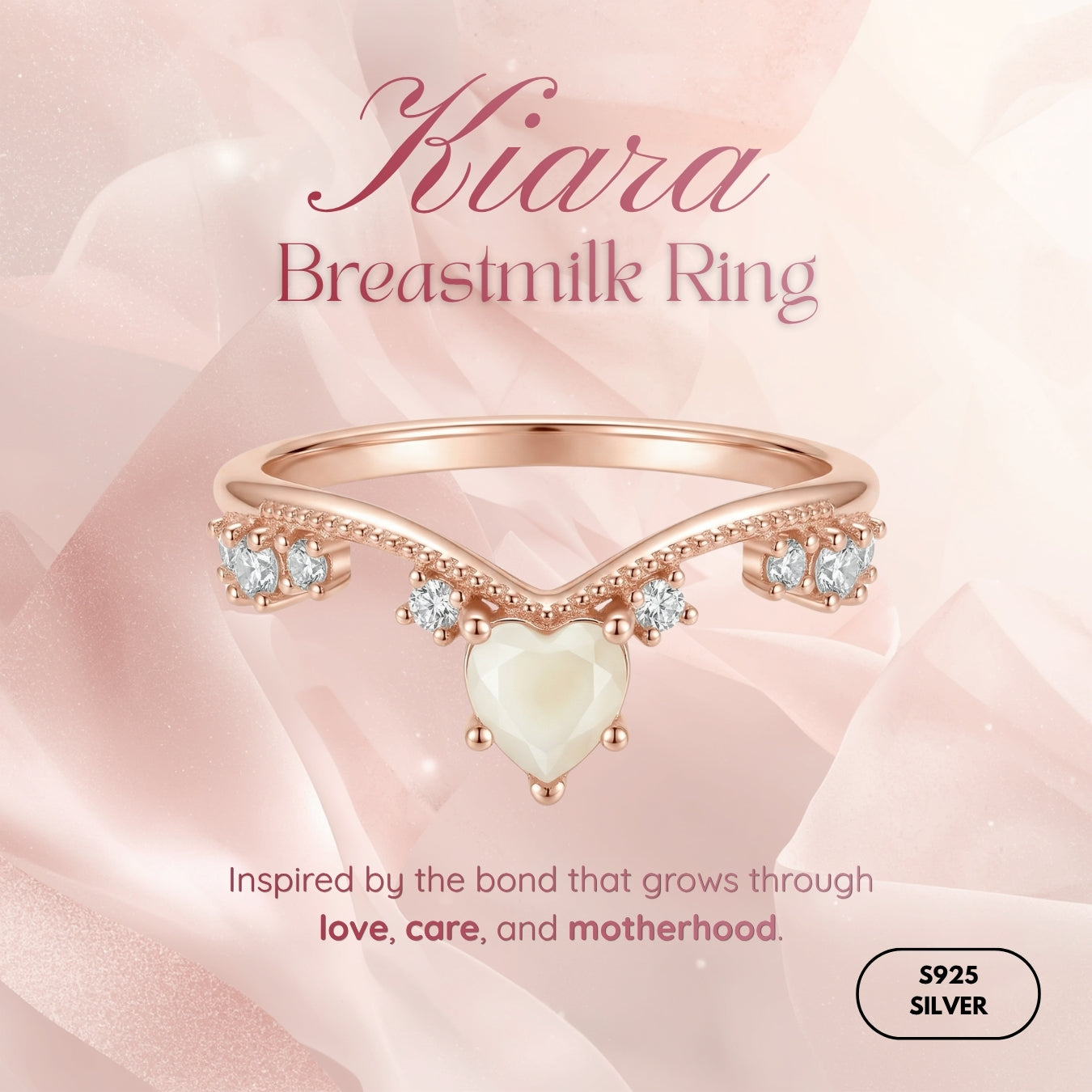 Kiara Solitaire Breastmilk Ring