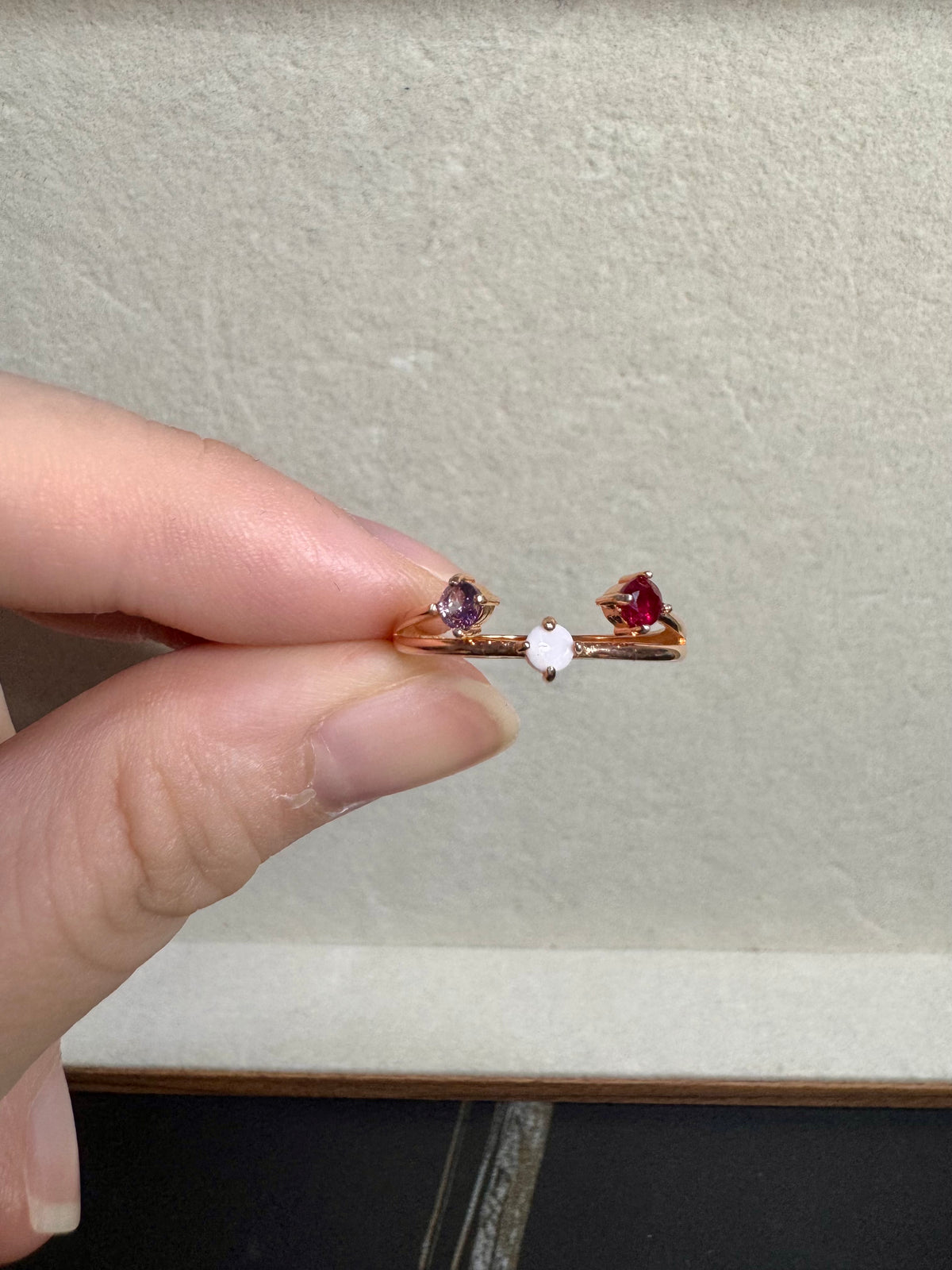 Isabelle Double Birthstone Breastmilk Ring