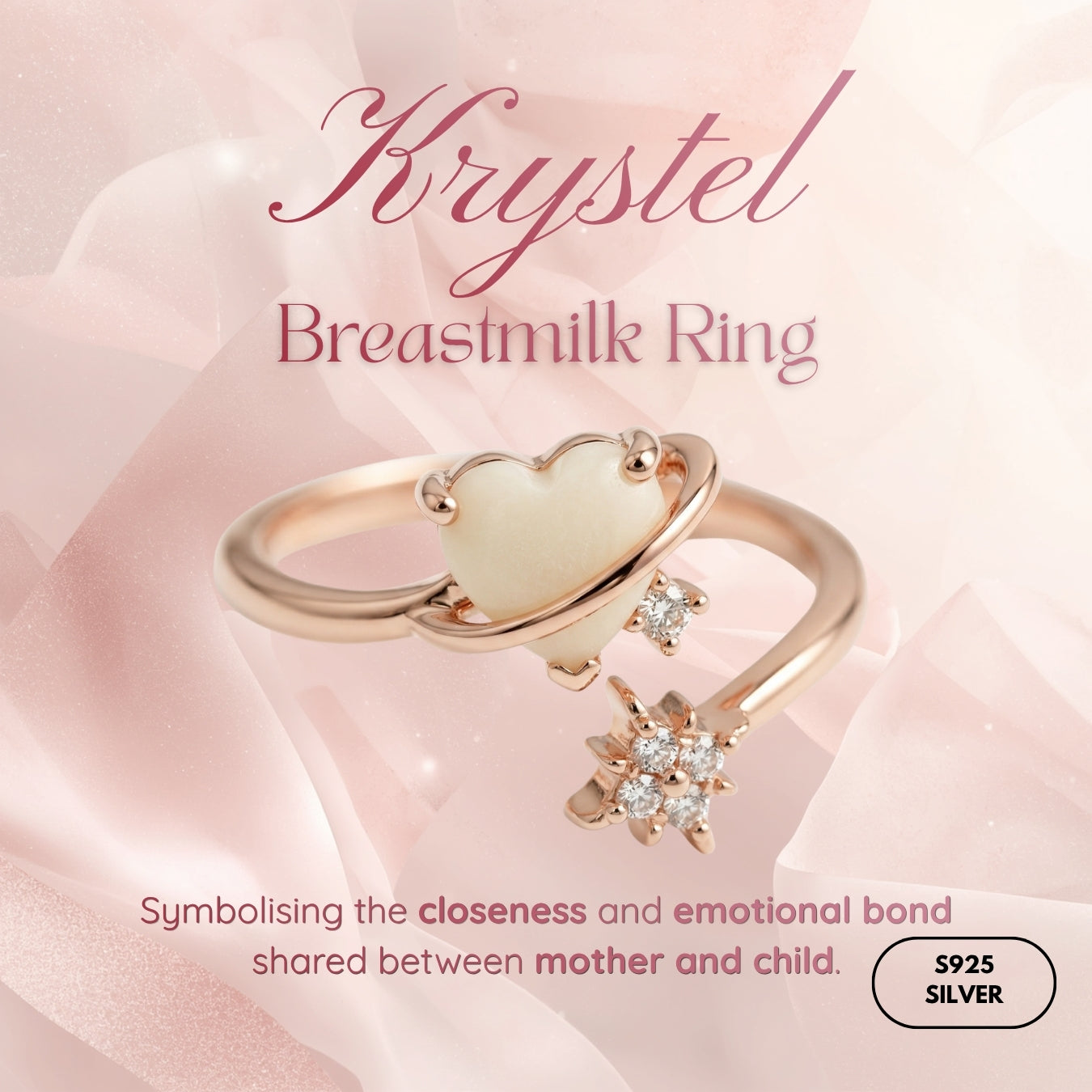 Krystel Solitaire Breastmilk Ring