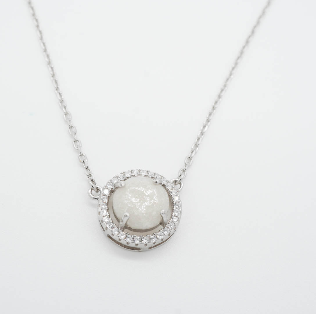 Halo Solitaire Breastmilk Necklace