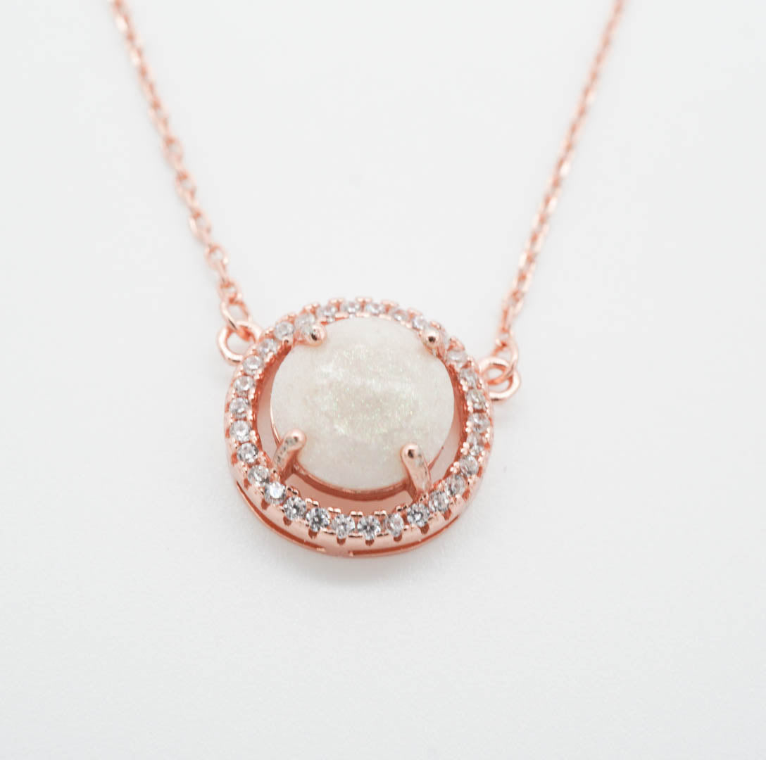 Halo Solitaire Breastmilk Necklace