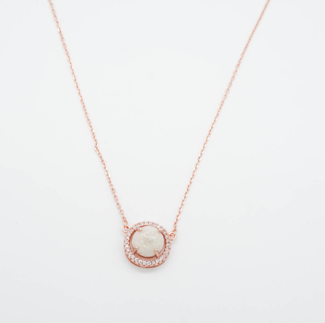 Halo Solitaire Breastmilk Necklace