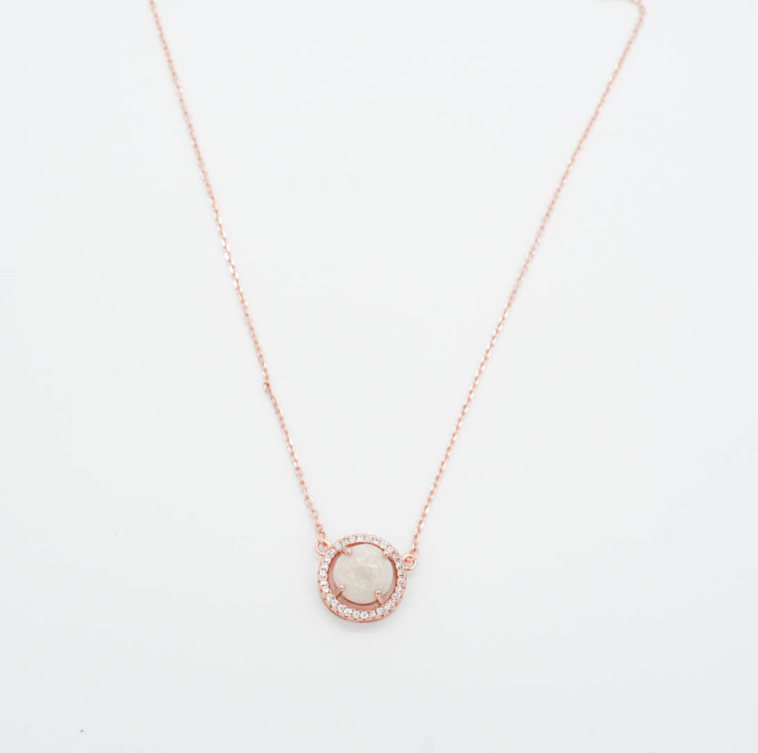 Halo Solitaire Breastmilk Necklace
