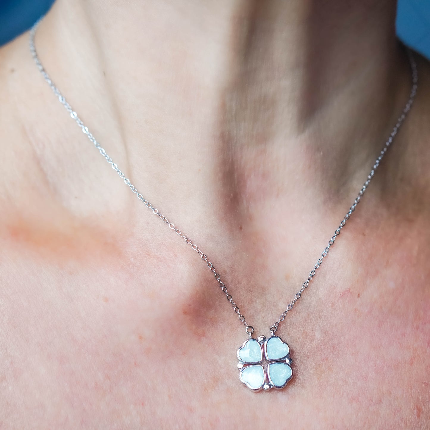 Clover Heart Breastmilk Necklace