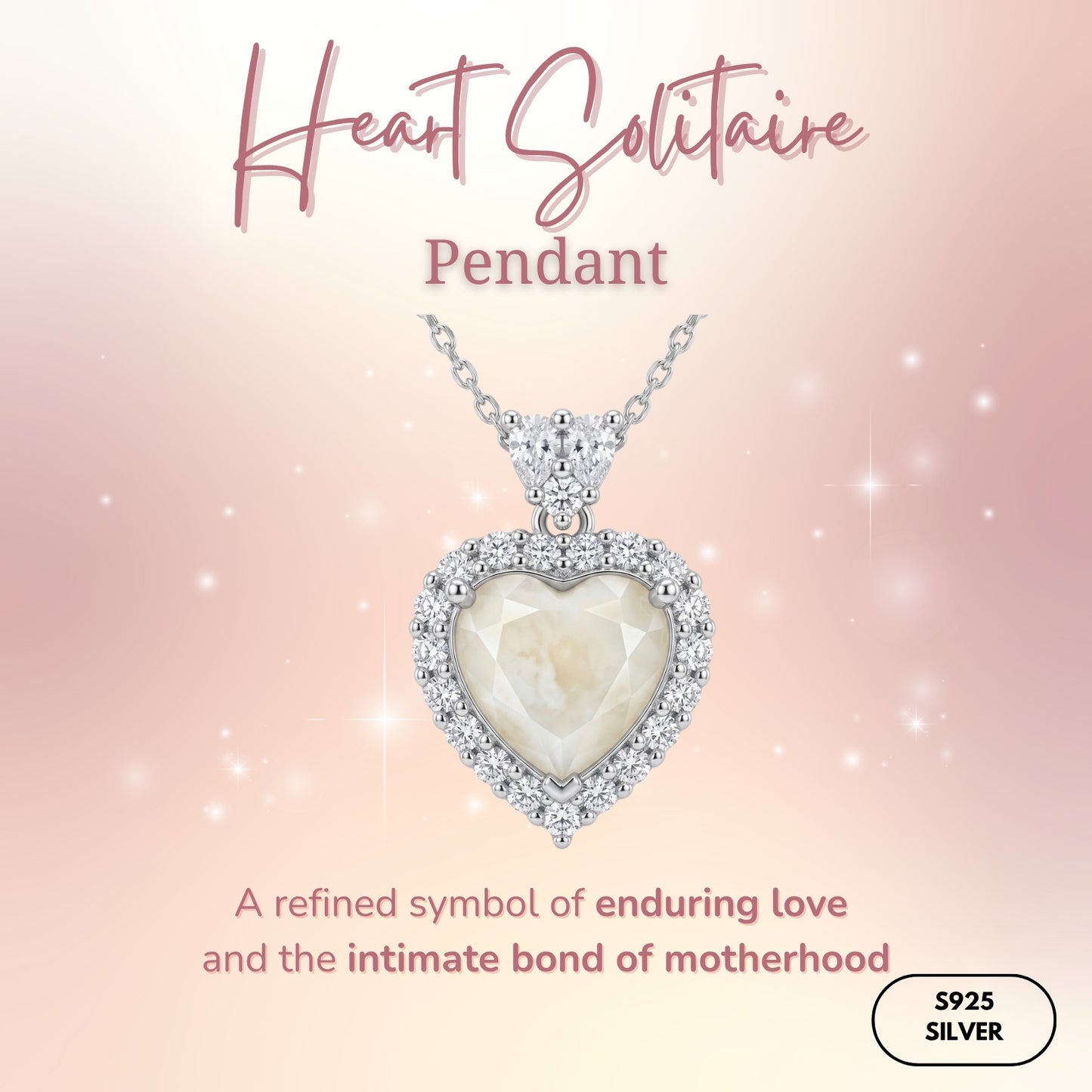 Heart Solitaire Breastmilk Pendant