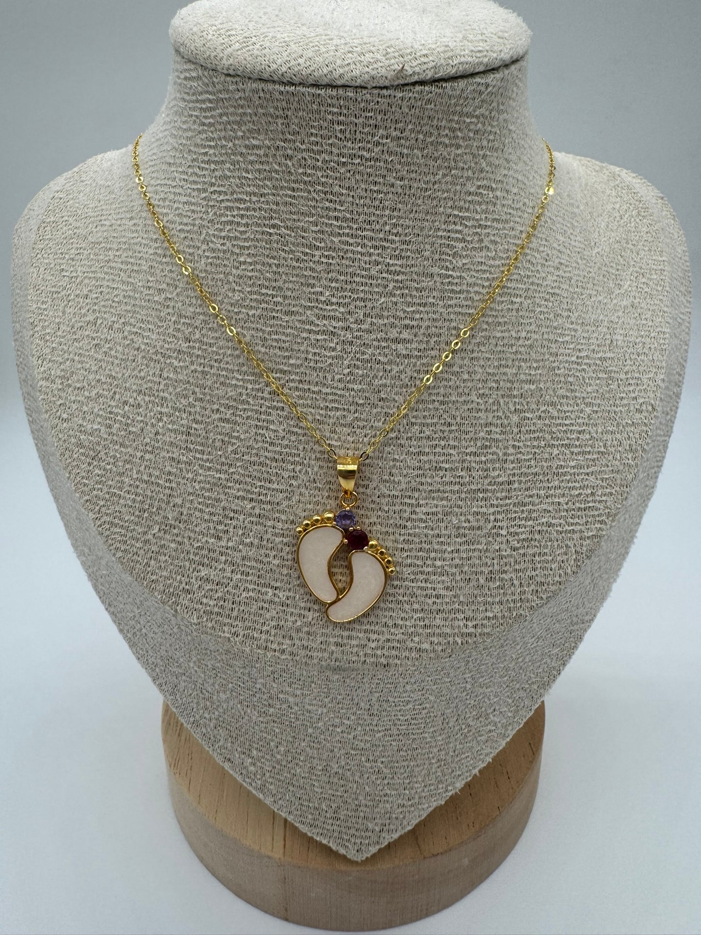 Footprint Birthstone Pendant