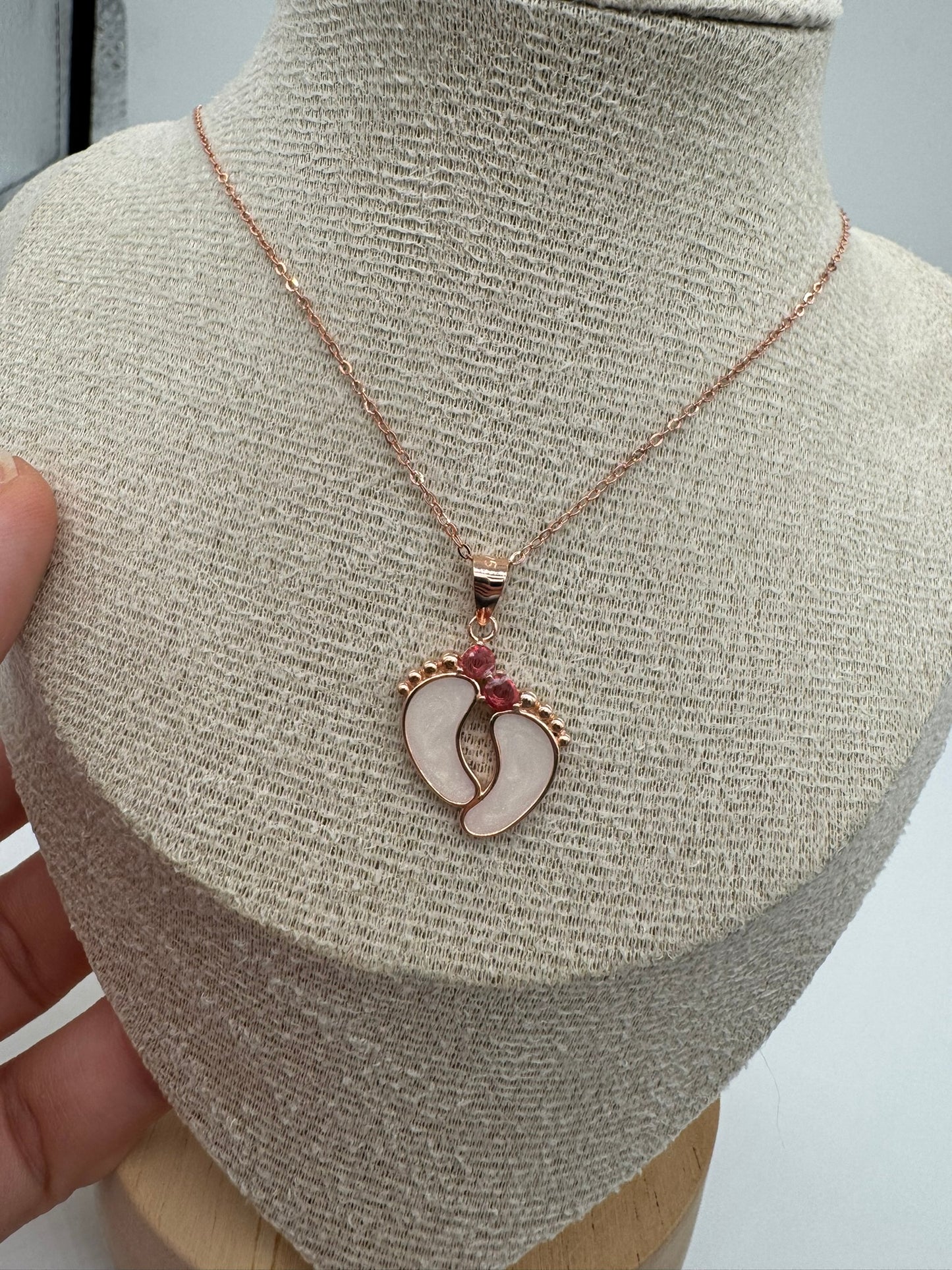 Footprint Birthstone Pendant