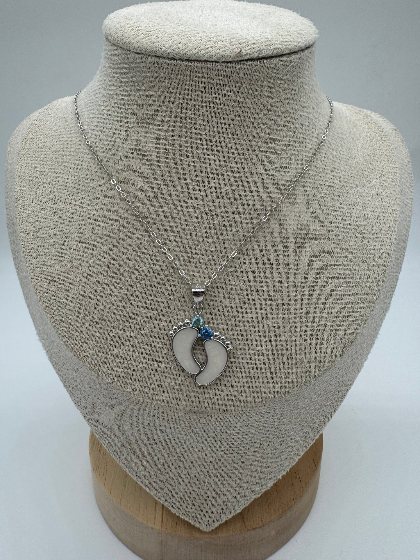 Footprint Birthstone Pendant