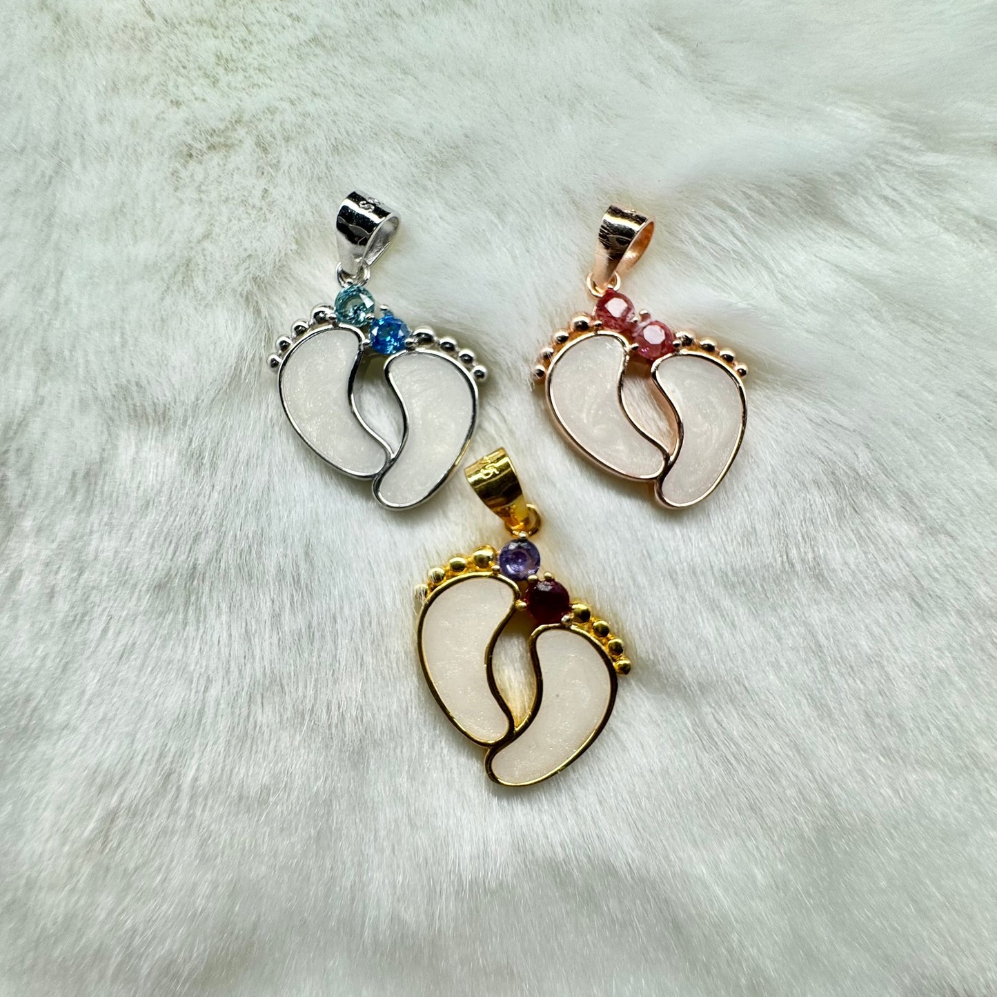 Footprint Birthstone Pendant