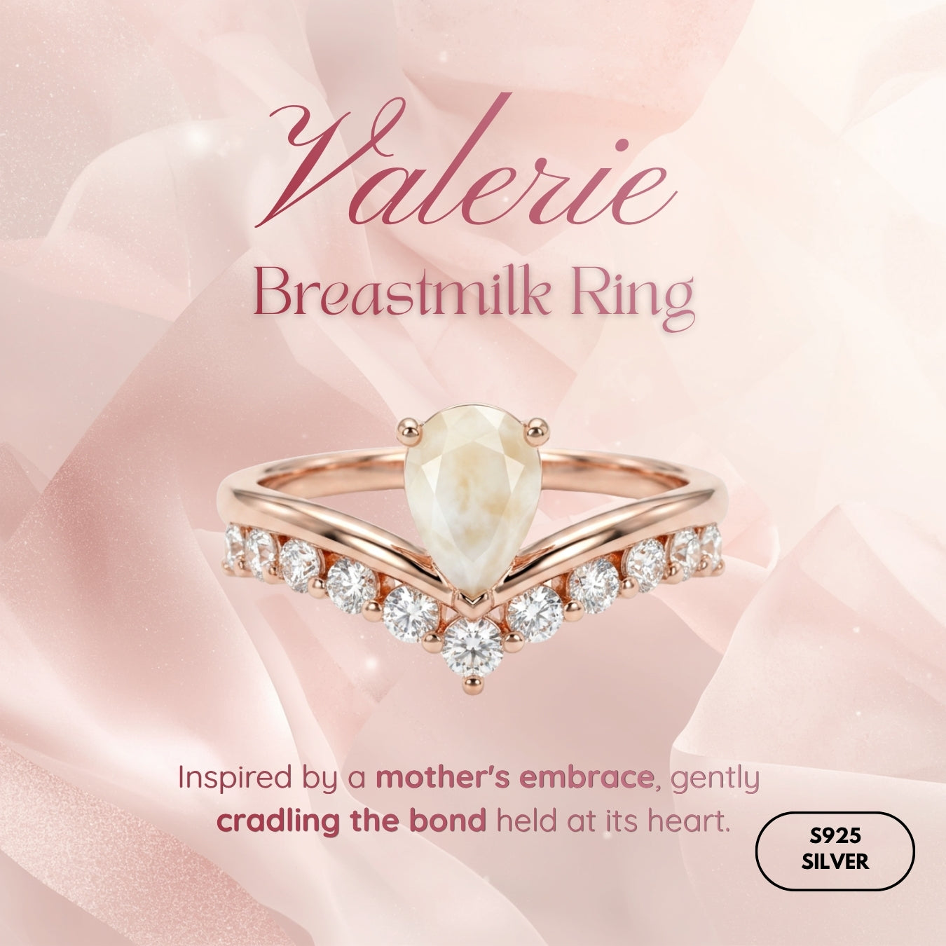 Valerie Solitaire Breastmilk Ring