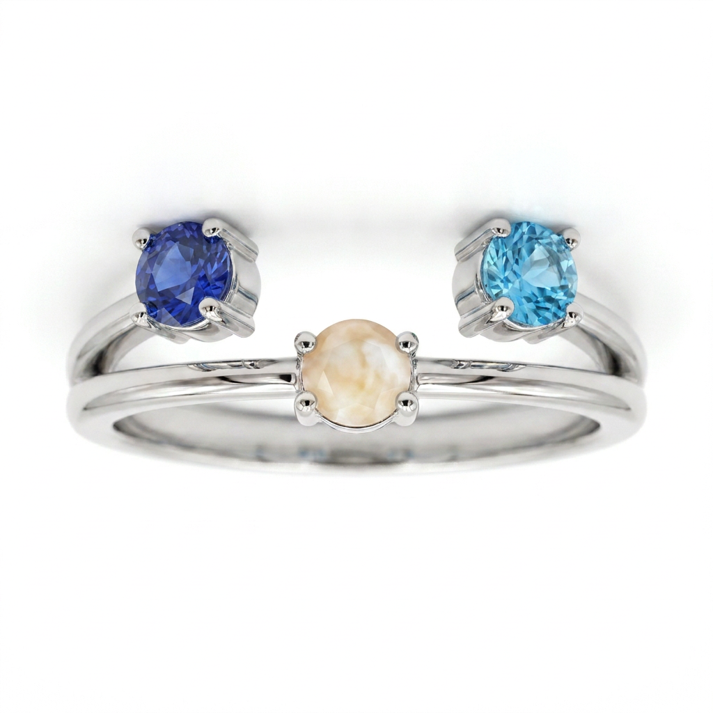 Isabelle Double Birthstone Breastmilk Ring