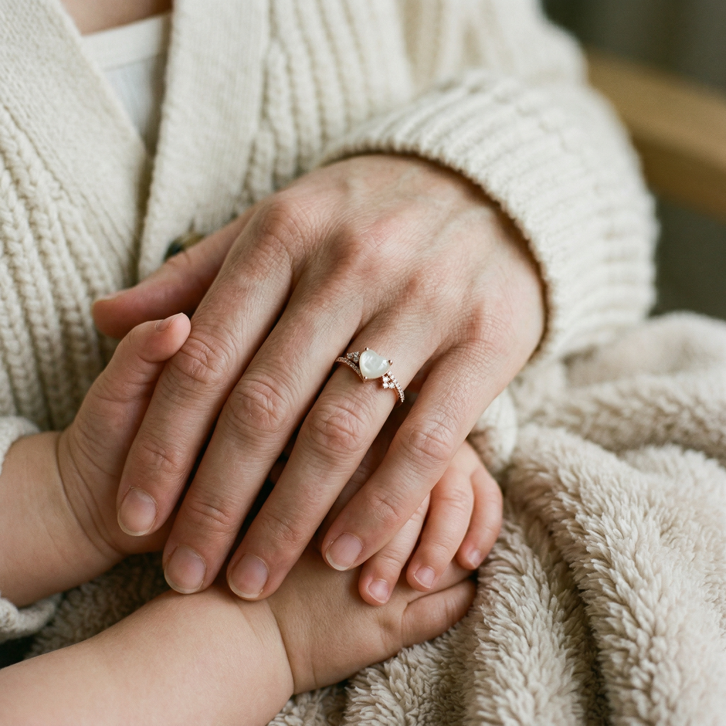 Angeline Solitaire Breastmilk Ring