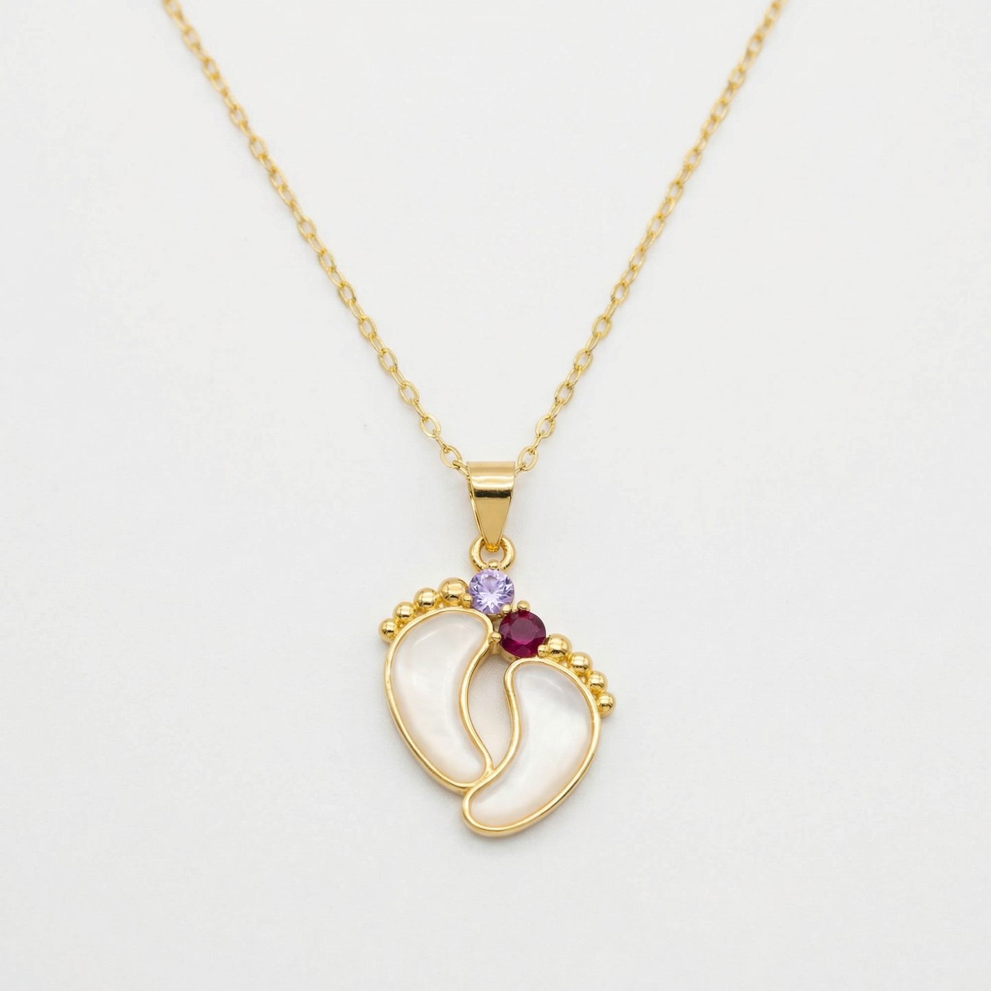 Footprint Birthstone Pendant